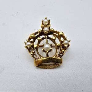 Vintage 14k Crown Pin